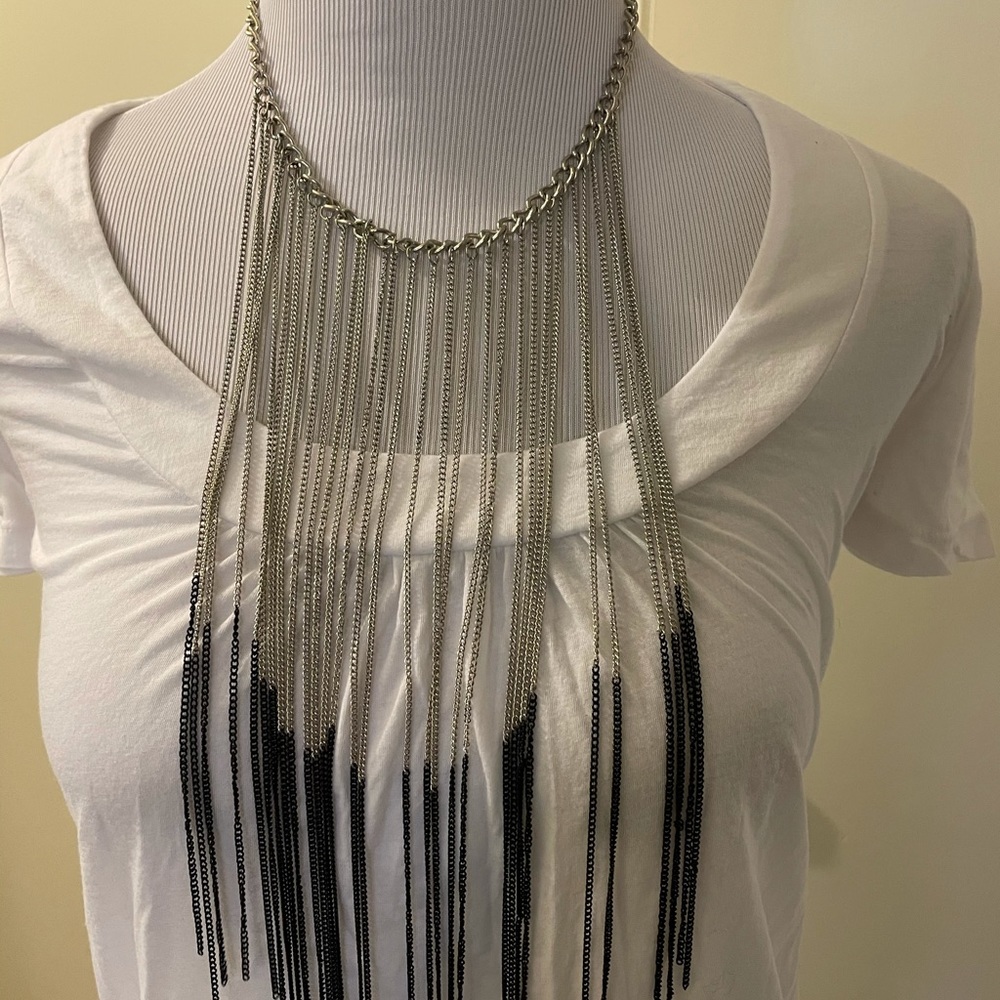 Gorgeous and unique 2-tone fringe necklace